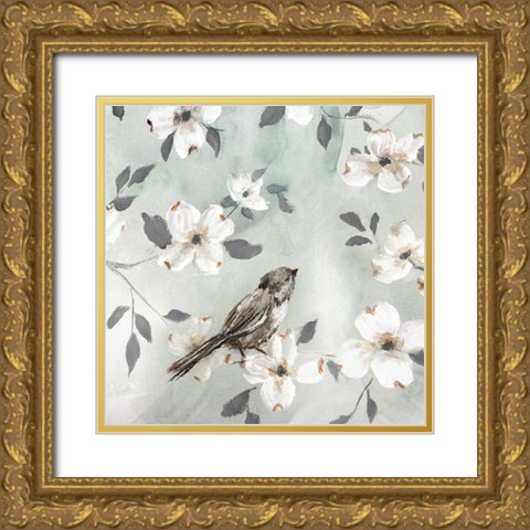 Spring Solo Serenade I Gold Ornate Wood Framed Art Print with Double Matting by Nan