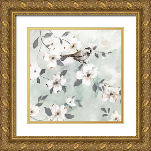 Spring Solo Serenade II Gold Ornate Wood Framed Art Print with Double Matting by Nan