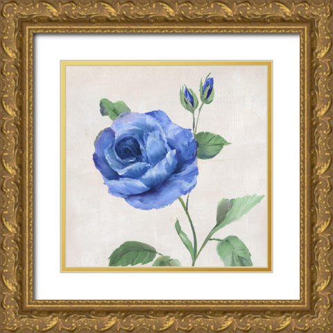 Blue Grandiflora I Gold Ornate Wood Framed Art Print with Double Matting by Nan