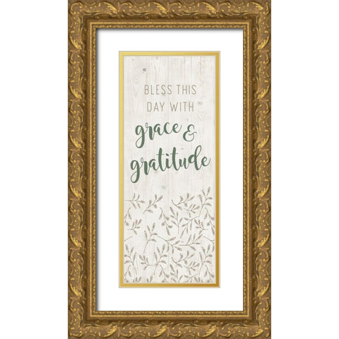 Grace and Gratitude Gold Ornate Wood Framed Art Print with Double Matting by Murray, Amanda