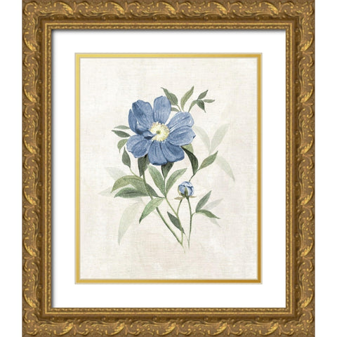 Farmhouse Periwinkle III Gold Ornate Wood Framed Art Print with Double Matting by Robinson, Carol