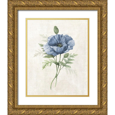 Farmhouse Periwinkle IV Gold Ornate Wood Framed Art Print with Double Matting by Robinson, Carol