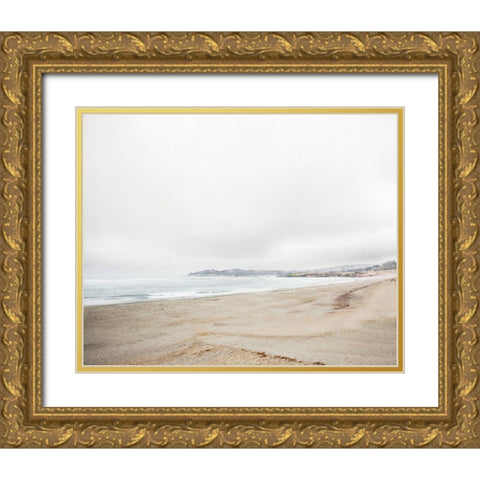 Carmel Beach Gold Ornate Wood Framed Art Print with Double Matting by Delimont, Danita