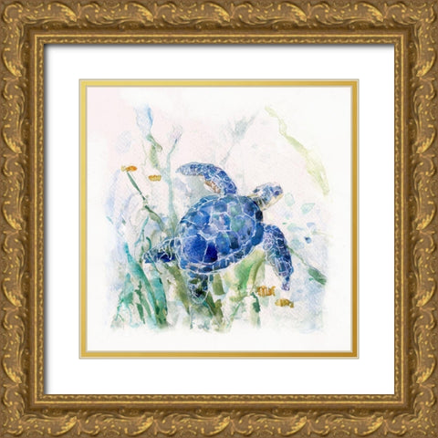 Turtle Cove I Gold Ornate Wood Framed Art Print with Double Matting by Swatland, Sally