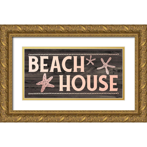 Beach House Gold Ornate Wood Framed Art Print with Double Matting by Carpentieri, Natalie