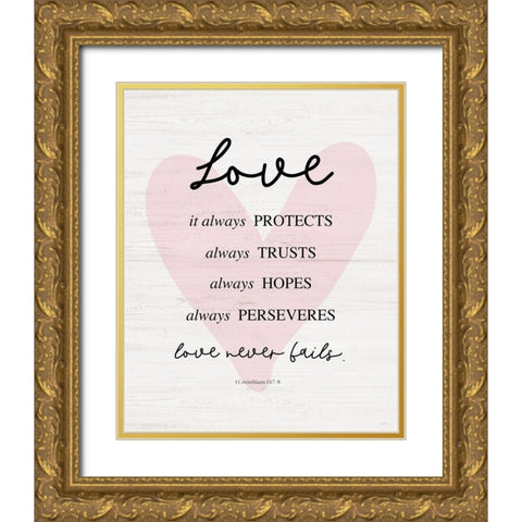 Love Always Gold Ornate Wood Framed Art Print with Double Matting by Carpentieri, Natalie