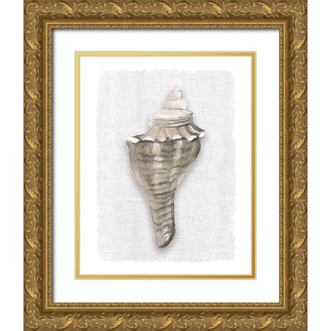 Sea Front Shell I Gold Ornate Wood Framed Art Print with Double Matting by Robinson, Carol