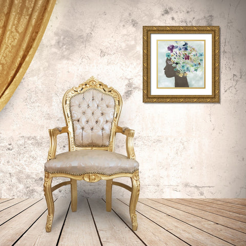 Flower Power Beauty II Gold Ornate Wood Framed Art Print with Double Matting by Robinson, Carol