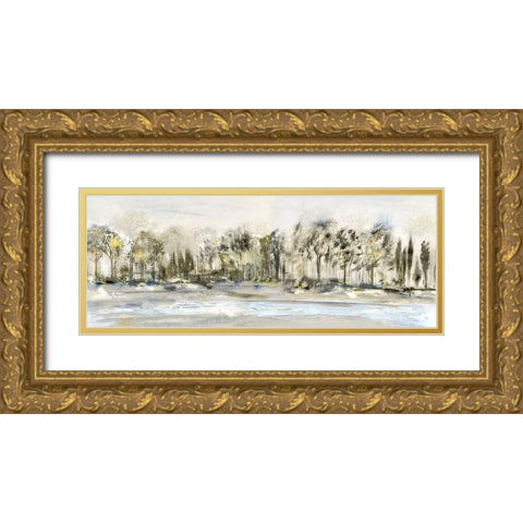 Debruce Tree Line Gold Ornate Wood Framed Art Print with Double Matting by Jill, Susan