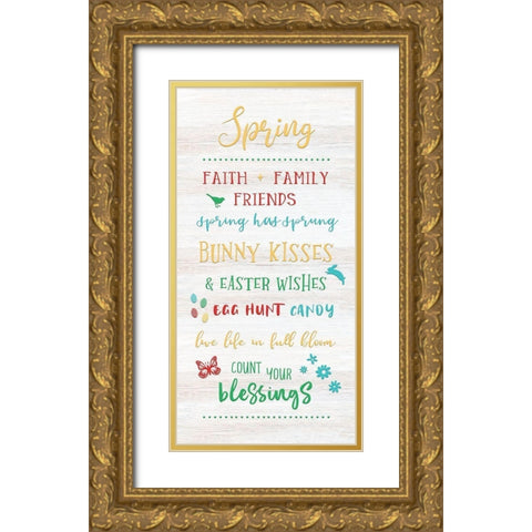 Spring Gold Ornate Wood Framed Art Print with Double Matting by CAD Designs