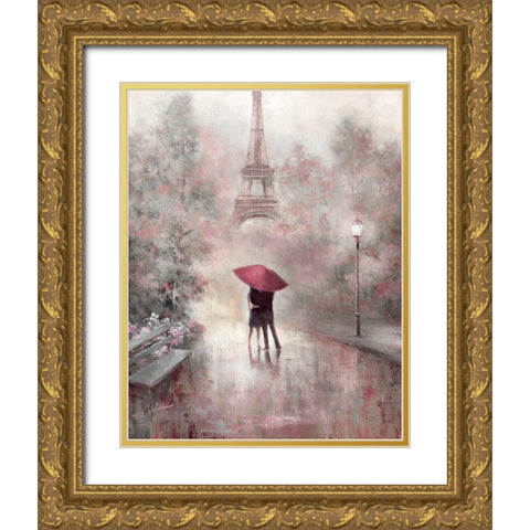 Blush Reflections Gold Ornate Wood Framed Art Print with Double Matting by Chiu, T.C.