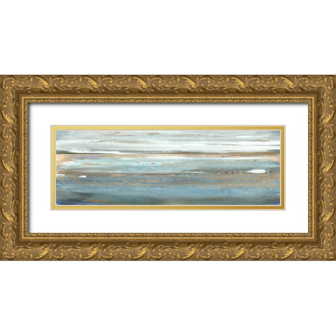 White Roe Morning Gold Ornate Wood Framed Art Print with Double Matting by Jill, Susan