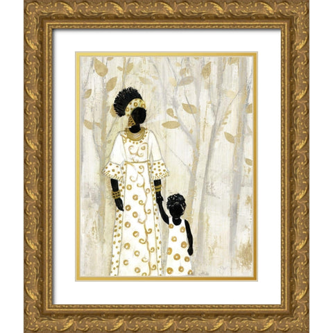 Generation of Footsteps Gold Ornate Wood Framed Art Print with Double Matting by Tava Studios