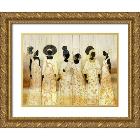 Six Queens Gold Ornate Wood Framed Art Print with Double Matting by Tava Studios
