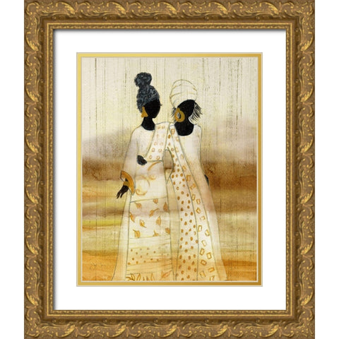 Walk By Faith Gold Ornate Wood Framed Art Print with Double Matting by Tava Studios