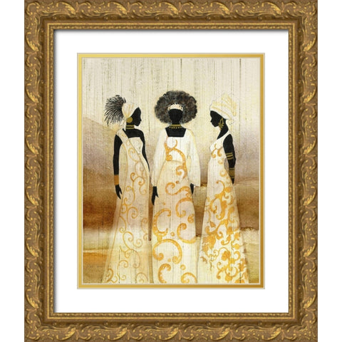 Sisterhood Gold Ornate Wood Framed Art Print with Double Matting by Tava Studios