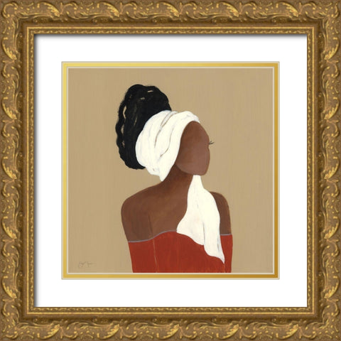 Beauty All That I Gold Ornate Wood Framed Art Print with Double Matting by Tava Studios