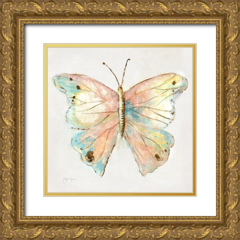 Artful Butterfly I Gold Ornate Wood Framed Art Print with Double Matting by Tava Studios