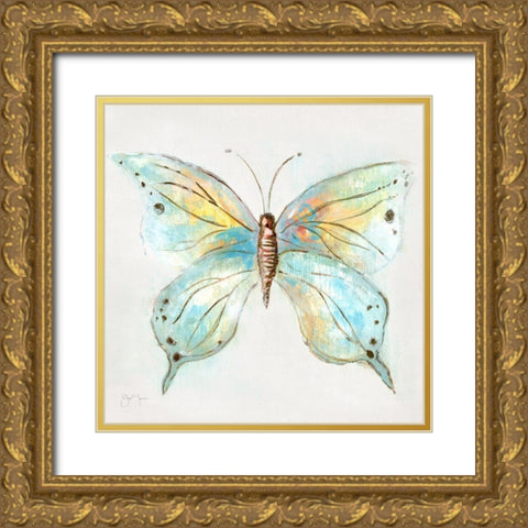 Artful Butterfly II Gold Ornate Wood Framed Art Print with Double Matting by Tava Studios