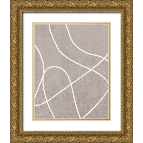 Fissures I Gold Ornate Wood Framed Art Print with Double Matting by Santiago, Daniela