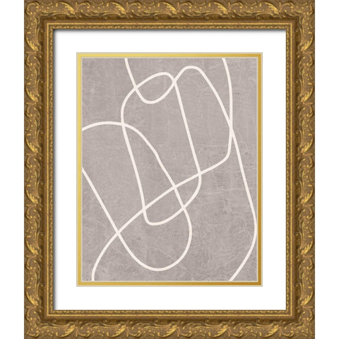 Fissures II Gold Ornate Wood Framed Art Print with Double Matting by Santiago, Daniela