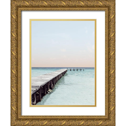 La Playa Gold Ornate Wood Framed Art Print with Double Matting by Carpentieri, Natalie