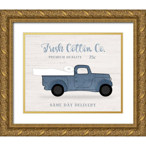 Fresh Cotton Gold Ornate Wood Framed Art Print with Double Matting by Carpentieri, Natalie