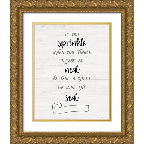 Wipe the Seat Gold Ornate Wood Framed Art Print with Double Matting by Carpentieri, Natalie