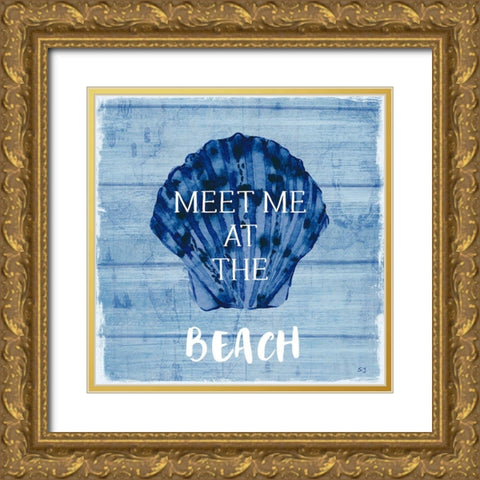 At the Beach Gold Ornate Wood Framed Art Print with Double Matting by Jill, Susan