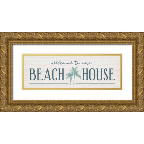 Our Beach Gold Ornate Wood Framed Art Print with Double Matting by Carpentieri, Natalie