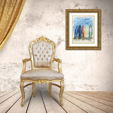Learn to Surf Gold Ornate Wood Framed Art Print with Double Matting by Dunlap, Marilyn