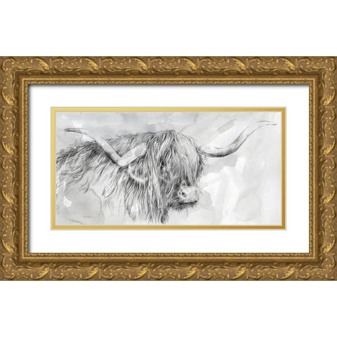 Highland Prince Gold Ornate Wood Framed Art Print with Double Matting by Robinson, Carol
