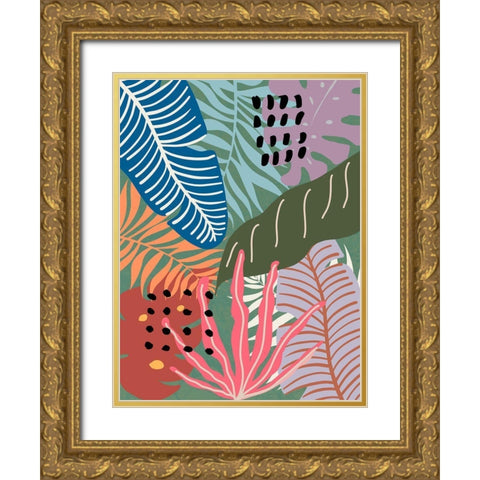 Paradise Pop I Gold Ornate Wood Framed Art Print with Double Matting by Santiago, Daniela