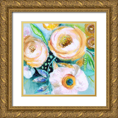 Happy Garden II Gold Ornate Wood Framed Art Print with Double Matting by Tava Studios