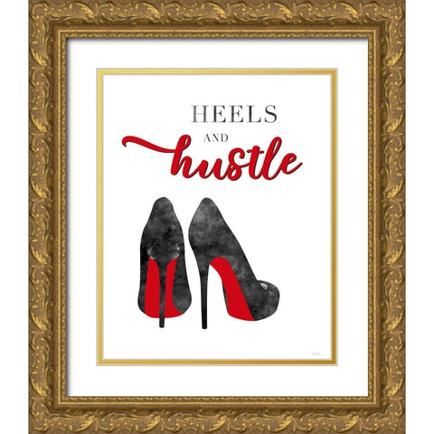 Red Heels and Hustle Gold Ornate Wood Framed Art Print with Double Matting by Carpentieri, Natalie