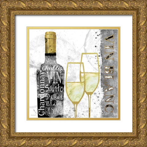 Glam White Wine Gold Ornate Wood Framed Art Print with Double Matting by Robinson, Carol