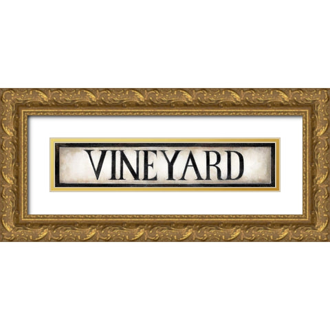 Vintage Vineyard Gold Ornate Wood Framed Art Print with Double Matting by Vollherbst-Lane, Elaine
