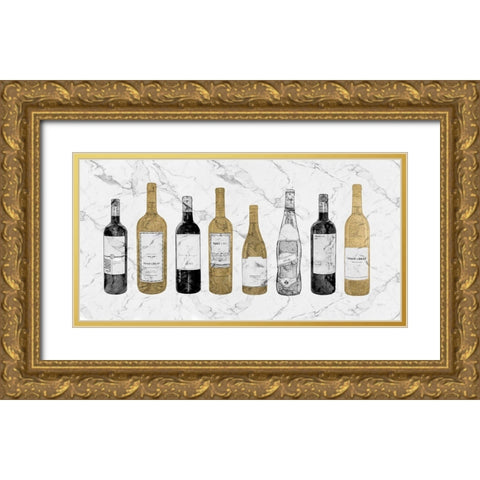 Glam Wine Bar Gold Ornate Wood Framed Art Print with Double Matting by Carpentieri, Natalie