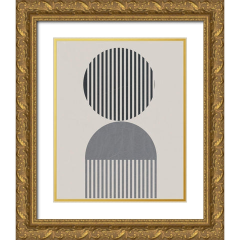 Vertical Stripes I Gold Ornate Wood Framed Art Print with Double Matting by Santiago, Daniela
