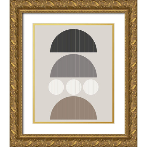 Vertical Stripes II Gold Ornate Wood Framed Art Print with Double Matting by Santiago, Daniela