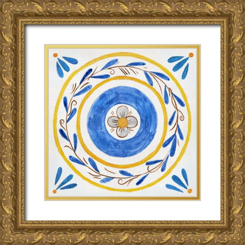 Odyssey Tile II Gold Ornate Wood Framed Art Print with Double Matting by Tava Studios