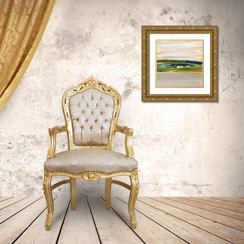 Green Is My Valley II Gold Ornate Wood Framed Art Print with Double Matting by Jill, Susan
