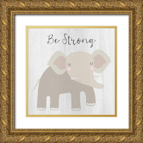 Be Strong Gold Ornate Wood Framed Art Print with Double Matting by Jill, Susan