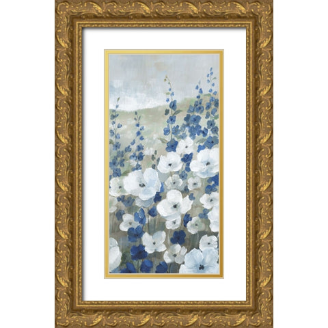 New Meadows Flowers II Gold Ornate Wood Framed Art Print with Double Matting by Nan