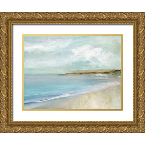 Secluded Beach Gold Ornate Wood Framed Art Print with Double Matting by Robinson, Carol
