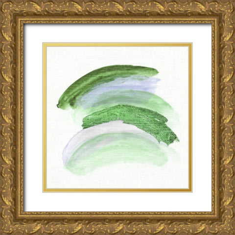Green Rhythm I Gold Ornate Wood Framed Art Print with Double Matting by Tava Studios