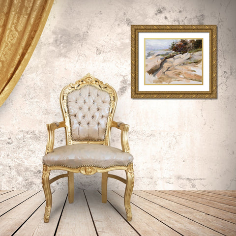 Ocean Point Gold Ornate Wood Framed Art Print with Double Matting by Swatland, Katie