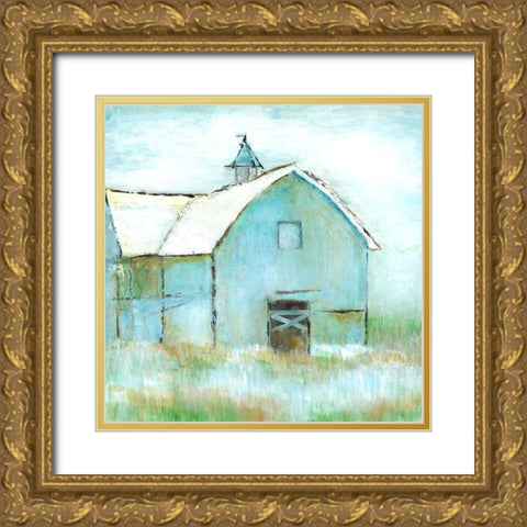 Quiet Field Gold Ornate Wood Framed Art Print with Double Matting by Tava Studios