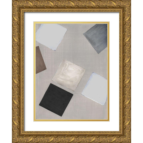 Block Encounter I Gold Ornate Wood Framed Art Print with Double Matting by Tava Studios