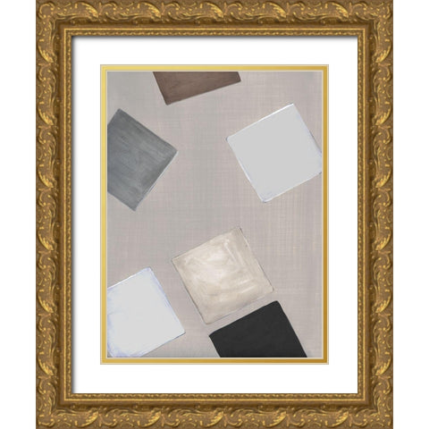 Block Encounter II Gold Ornate Wood Framed Art Print with Double Matting by Tava Studios